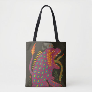 Mythische Volkskunst drucken Tasche