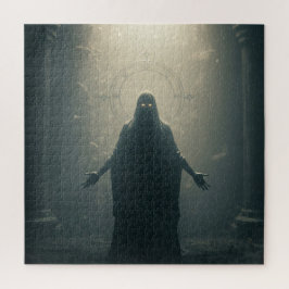 Mythischer alter Geist in dunklem Tempel des Schic