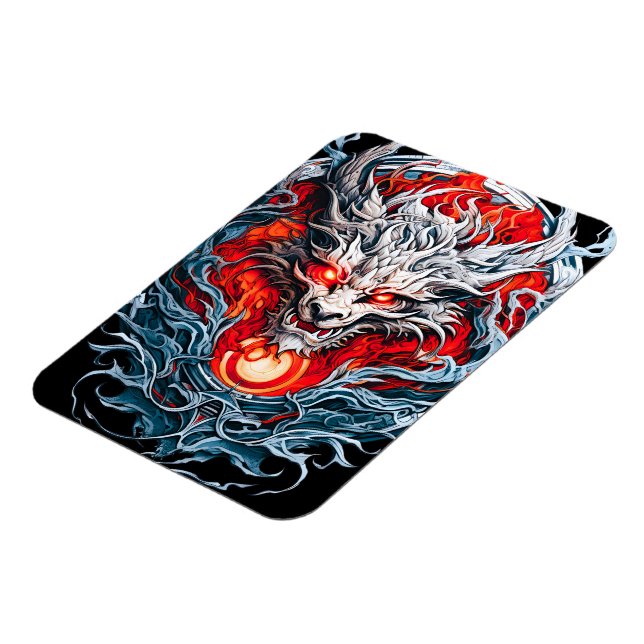 Mythischer Drachenkopf Magnet (Linke Seite)