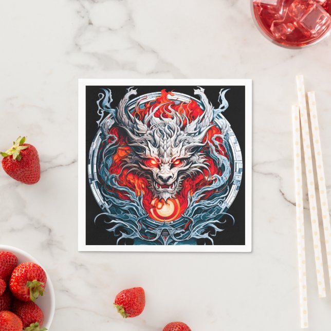 Mythischer Drachenkopf Serviette (Beispiel)