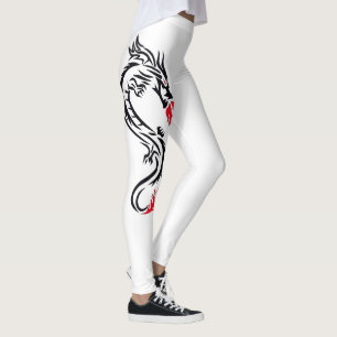 Mythischer Feueratmung Silhouette Stammdrache Leggings