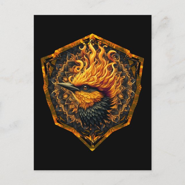 Mythischer Flammenvogel Postkarte (Vorderseite)