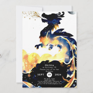 Mythischer Fun Dragon zum Geburtstag Einladung