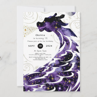 Mythischer glücklicher Dragon zum Geburtstag Einladung