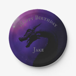 Mythischer Lila Drache Moonlit zum Geburtstag Pappteller