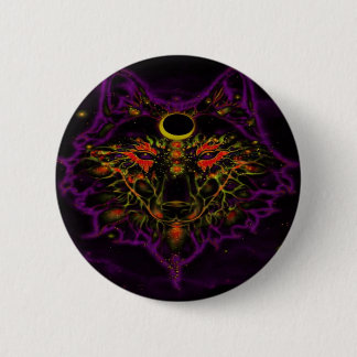 Mythischer lila Neonwolf Button