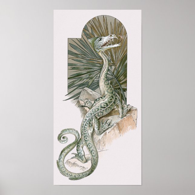 Mythischer Lippendrache, Vintage Mythologie Poster (Vorne)