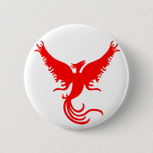 Mythischer Phönixvogel. Button