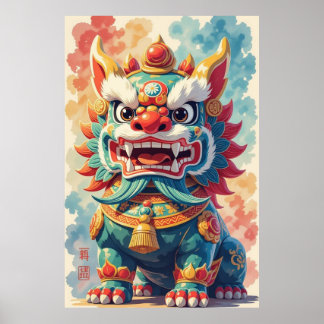 Mythischer Shisa Poster