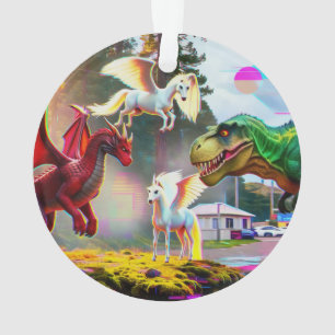 Mythischer und prähistorischer Pegasus, Drache, Di Ornament