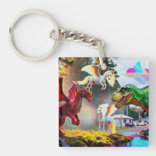 Mythischer und prähistorischer Pegasus, Drache, Di Schlüsselanhänger