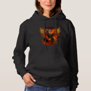 Mythischer Vogel Verjüngung Phönix Kunstwerk Feuer Hoodie