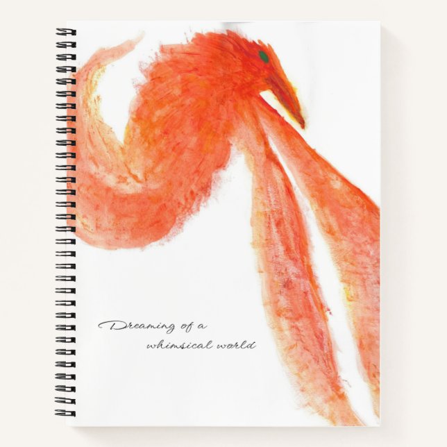 Mythisches Bird-Notebook/-Journal mit roter Farbe Notizbuch (Vorderseite)