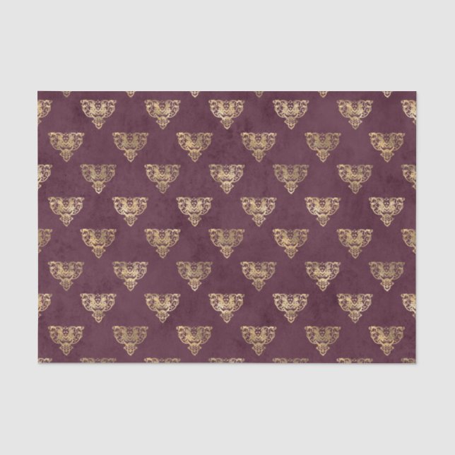 Mythisches Burgund und Gold Seidenpapier (Vorderseite)