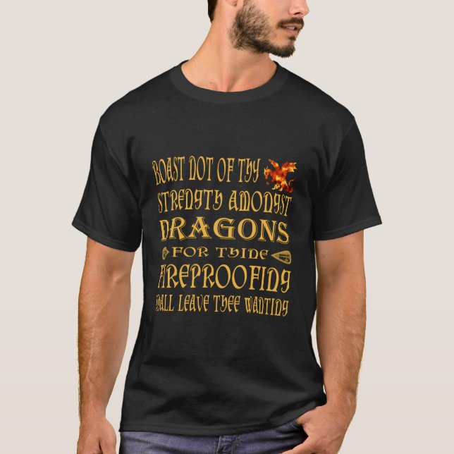 Mythisches Drachensprichwort Einzigartiger Drachen T-Shirt (Vorderseite)