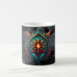 Mythisches Drachenwappen-Gamer-Emblem Kaffeetasse