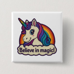 Mythisches Einhorn Magisches Horntier Button