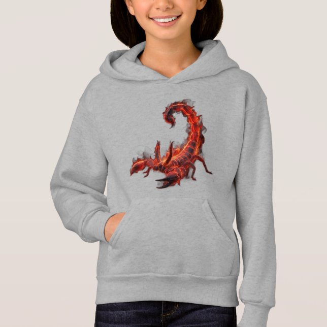 Mythisches Fantasie-Wesen: Brennender Skorpion Hoodie (Vorderseite)