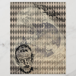 Mythisches Owl Halloween Ephemera Papierseite Nr. 