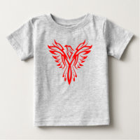 Mythisches Phoenix Bird Rising Logo (Rot)