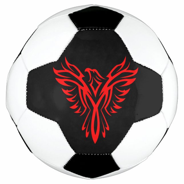 Mythisches Phoenix Bird Rising Logo (Rot) Fußball (Vorderseite)