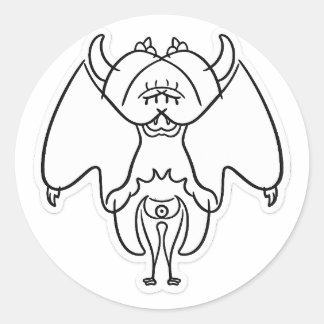 Mythisches Schatten-Kageko-Fantasy-Kreatur-Aufkleb Runder Aufkleber
