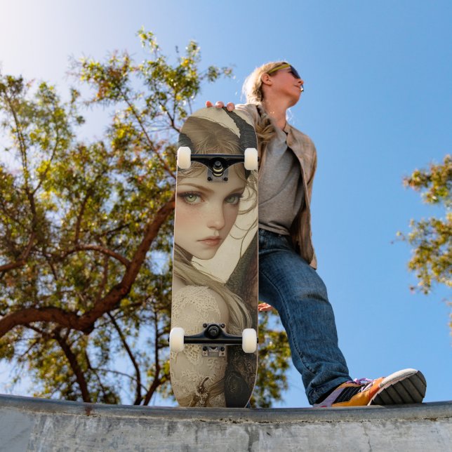 Mythological Dragon Nymph Girly Skate Deck Skateboard (Außenbereich 1)