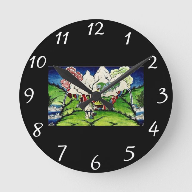 Mythological Dragon Runde Wanduhr (Vorderseite)