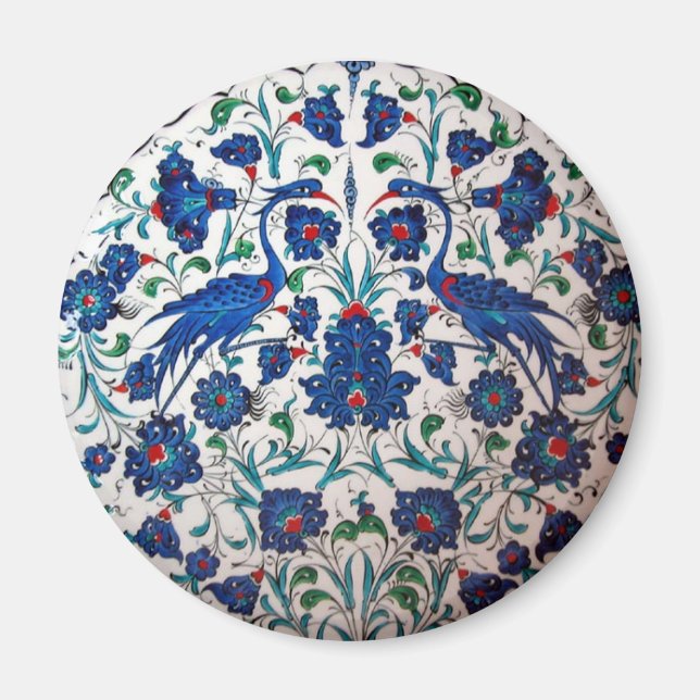 Mythological Heron Bird Pattern Art Magnet (Vorne)