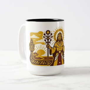 Mythologie der Batak (Mulajadi na Bolon) Zweifarbige Tasse