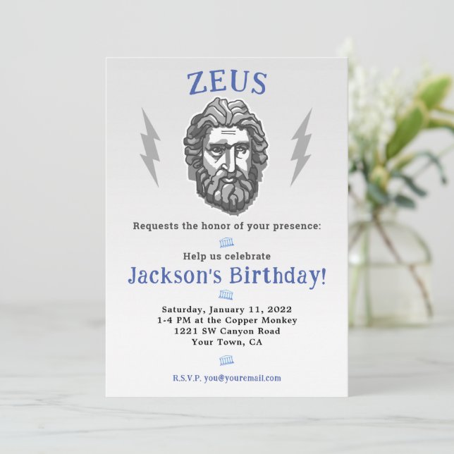 Mythologie des Jungen - Einladung zum Geburtstag:  (Stehend Vorderseite)