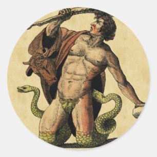 Mythologie-Lehrtafel Runder Aufkleber