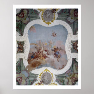 Mythologische Szene mit dem Zodiac (Fresko) Poster