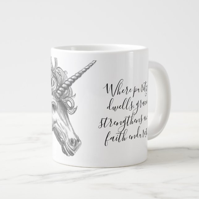 Mythologischer Einhorn-Becher Jumbo-Tasse (Vorderseite Rechts)