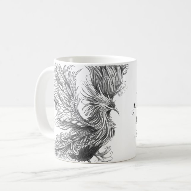 Mythologischer Phönix-Becher Kaffeetasse (Vorderseite Links)