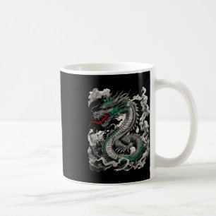 Mythologisches Drachen Tattoo-Design mit Schwarz Kaffeetasse