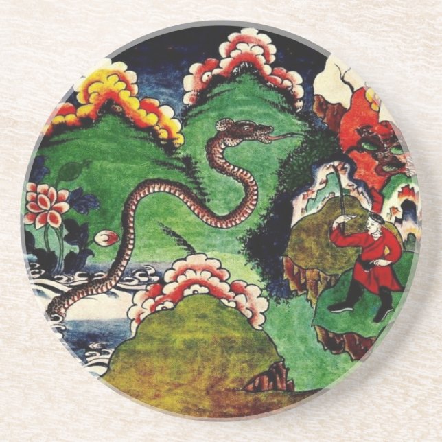 Mythologisches Dragon Getränkeuntersetzer (Vorne)