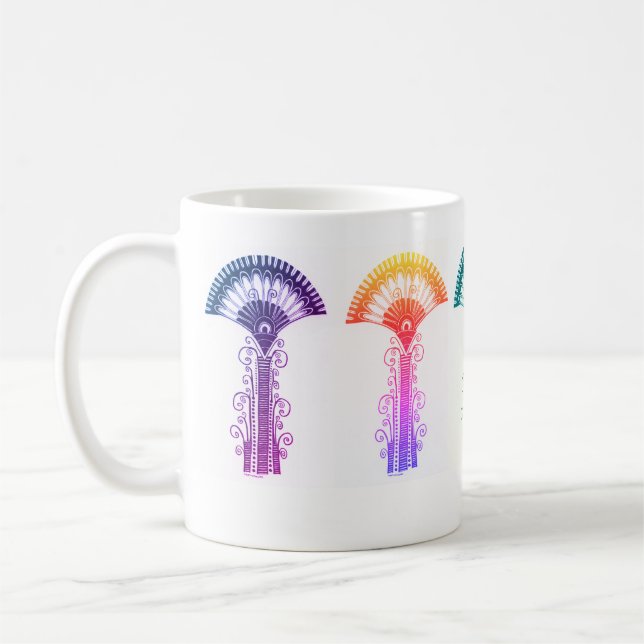 Myzänisch griechisch Inspirierte farbige Blume Tas Kaffeetasse (Links)