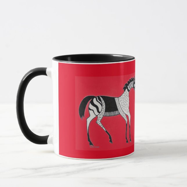 Myzenisch-griechisch-Inspirierte Tasse des Roten H (Links)