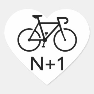 N+1 Bike Herz-Aufkleber