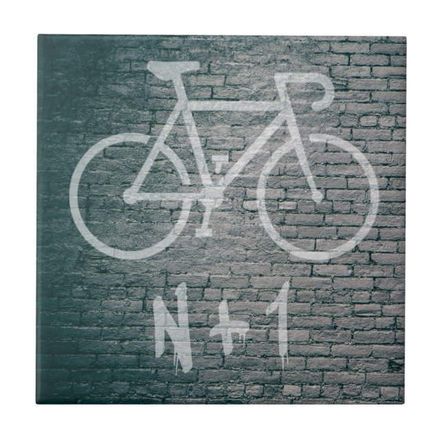 N+1 Fahrrad-Graffiti Fliese (Vorderseite)