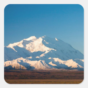 N.A., USA, Alaska.  Mt. McKinley im Denali Quadratischer Aufkleber