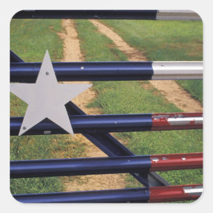 N.A., USA, Texas, Lake Buchanan, Texas-Flagge Quadratischer Aufkleber