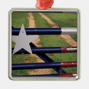 N.A., USA, Texas, Lake Buchanan, Texas-Flagge Silbernes Ornament