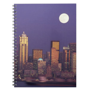 N.A., USA, Washington, Seattle Skyline von Seattle Notizblock