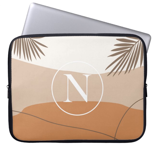 N - Anfangsbuchstabe N Abstraktes Design Laptopschutzhülle (Vorderseite)