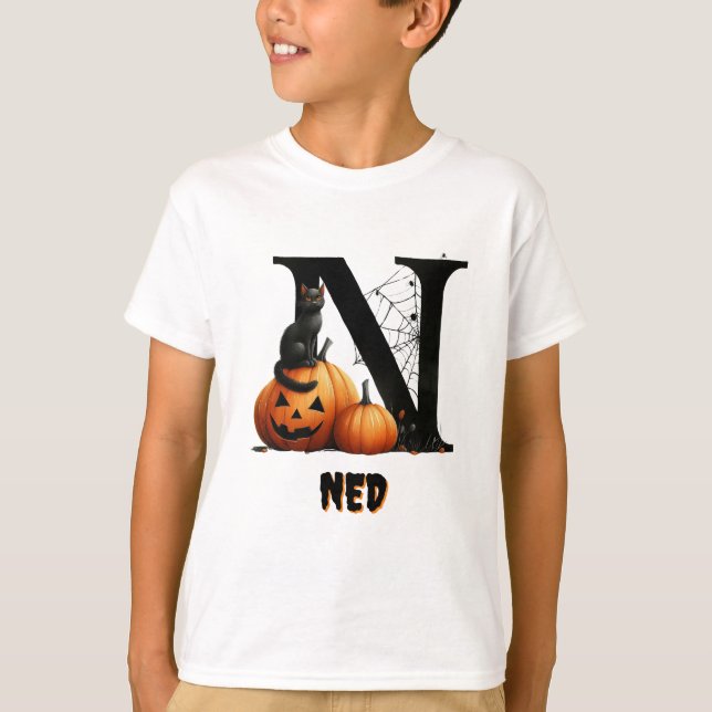 N Anfangstrick oder Niedliches Halloween behandeln T-Shirt (Vorderseite)