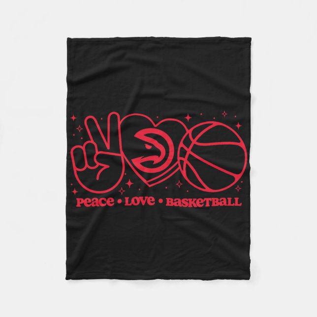 N Atlanta Hawks Peace Love Sketll  Fleecedecke (Vorderseite)