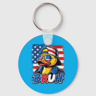 N Boy Bro 4th July Rubber Duck Patriotic Aamerican Schlüsselanhänger