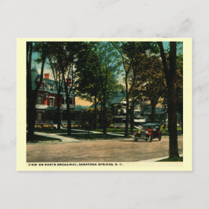 N. Broadway, Saratoga Springs, New York Vintag Postkarte